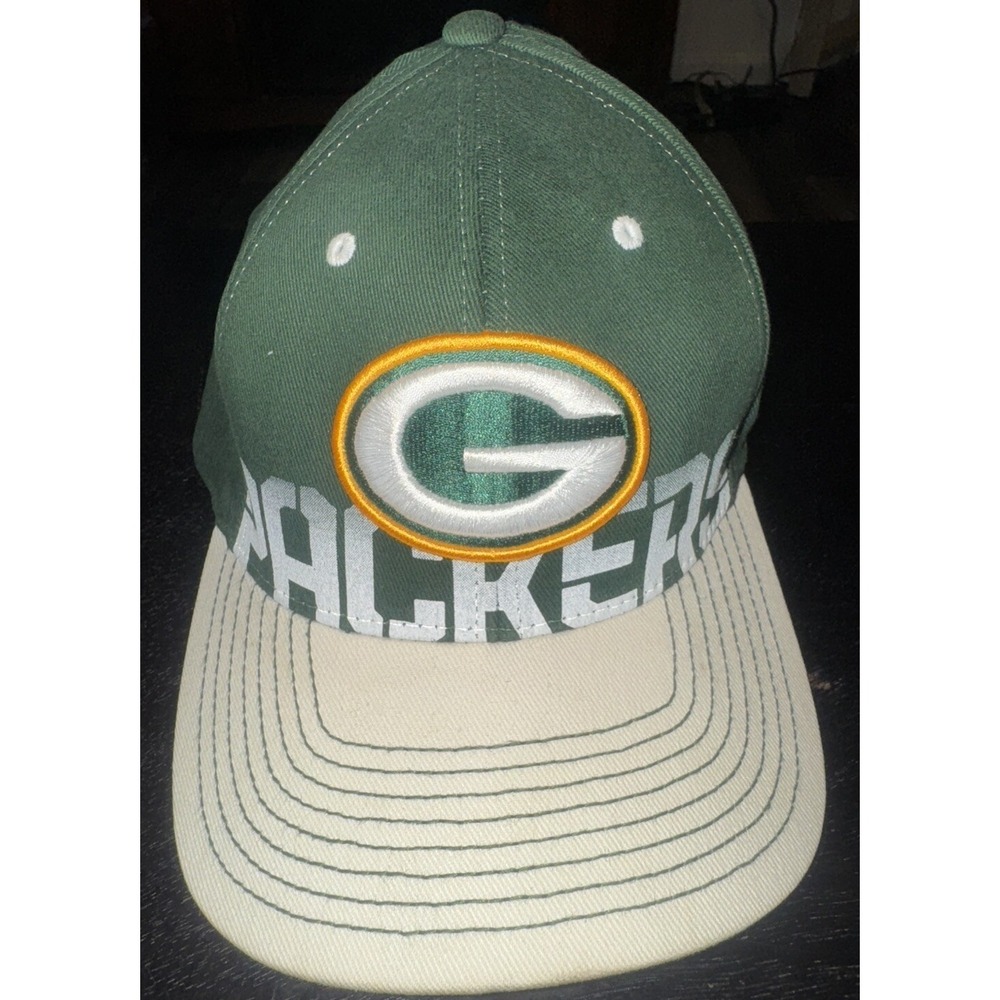 Green Bay Packers Reebok Flex Fitted L-XL Hat Cap Men NFL‎ Football White Green